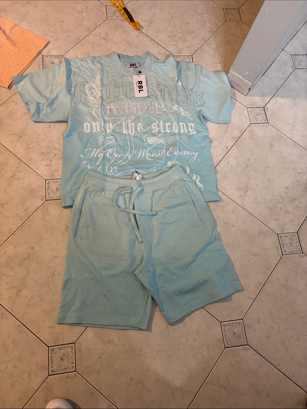 RBL Men’s Light Blue Drawstring Shorts